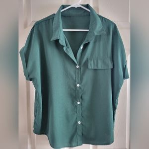 Women's XL Short Sleeve Button Down